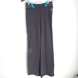 NORTH FACE Womens Small Gray Teal Full Length Boot Cut Casual Leggings Pants HH2